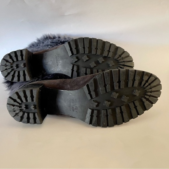Stuart Weitzman Blizzard Boots Gralon Gray Mink Fur Suede Outdoor Winter Snow 6 - Picture 11 of 14
